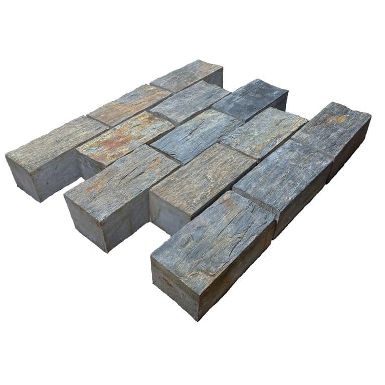 Application image for Black Schist Cobblestone - Rectangle - Natural Cleft. The surface finish shown is natural cleft. The dominant color shown is gray. The color mix creates a cool feeling.