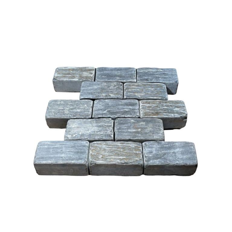 Black Schist Cobblestone - Rectangle - Natural Cleft &amp; Tumbled