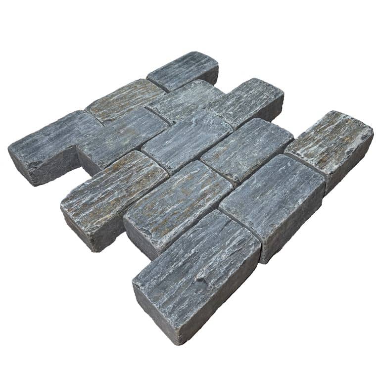 Black Schist Cobblestone - Rectangle - Natural Cleft &amp; Tumbled