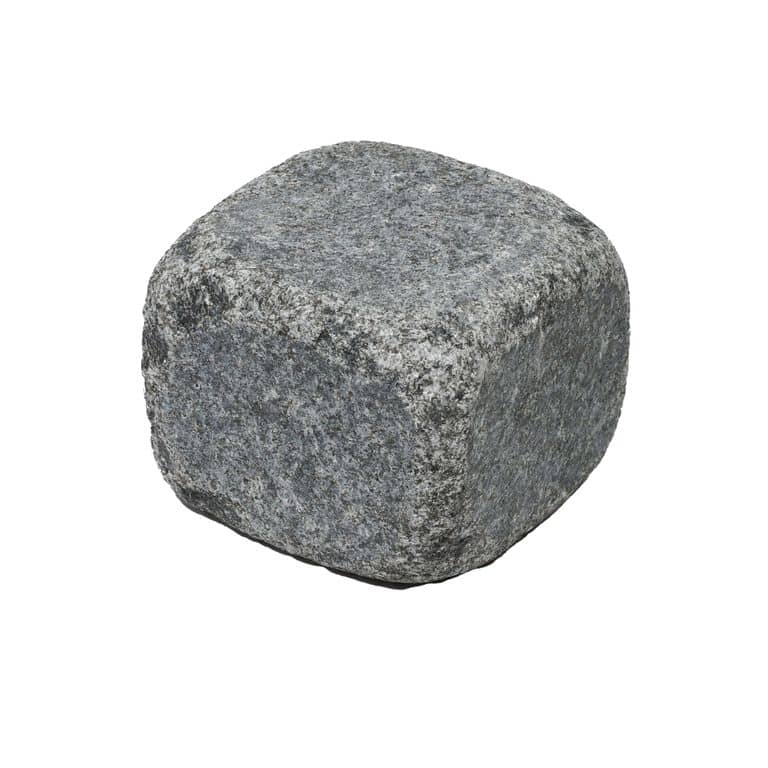 Feature image for Pensy Black Granite - Sawn + Tumbled Cobblestone. The surface finish shown is . The dominant color shown is gray. The color mix creates a cool feeling.