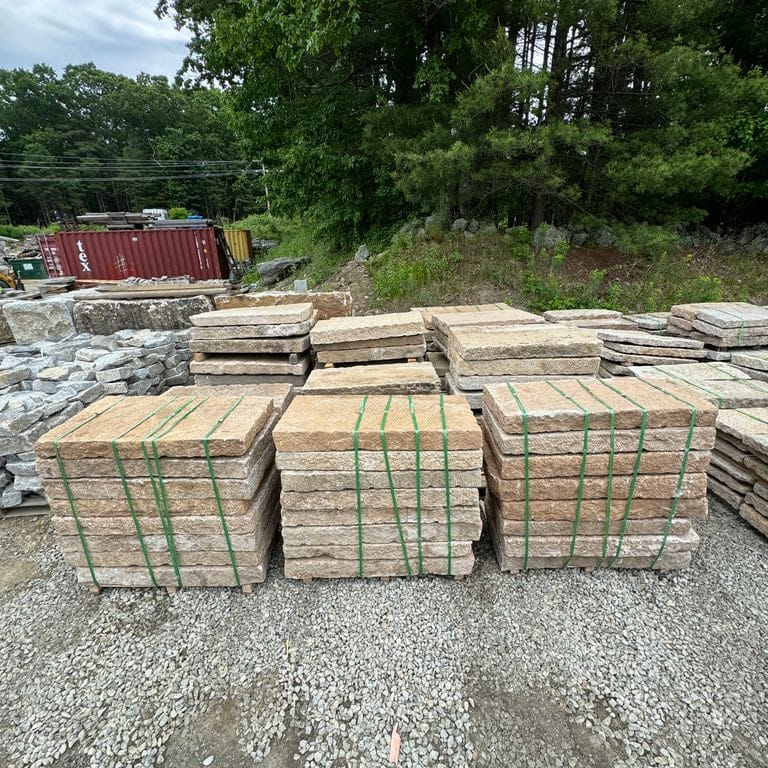 Application image for Reclaimed Rustic Golden Granite Planks 4x2' Planks. The dominant color shown is tan. The color mix creates a warm feeling.