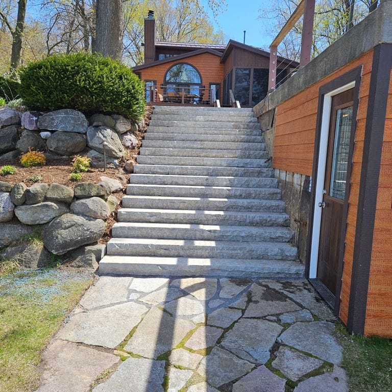 Rustic Gray Limestone - Steps