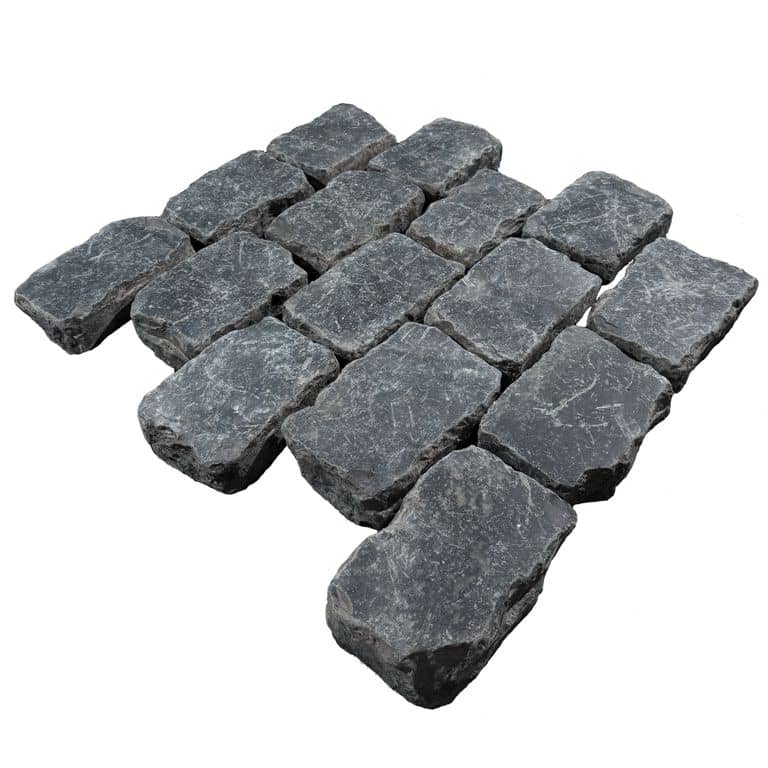 Feature image for Reclaimed German Basalt Cobblestones - Antiqued Surface. The surface finish shown is . Dominant colors shown are black and gray. The color mix creates a cool feeling.