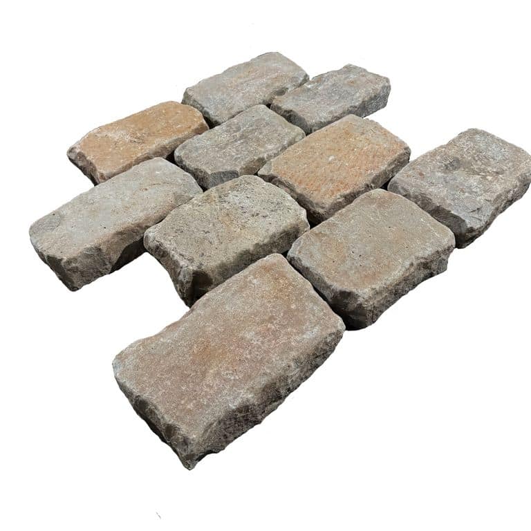 Feature image for cobble 6 draft. The surface finish shown is . Dominant colors shown are gray and tan. The color mix creates a warm feeling.