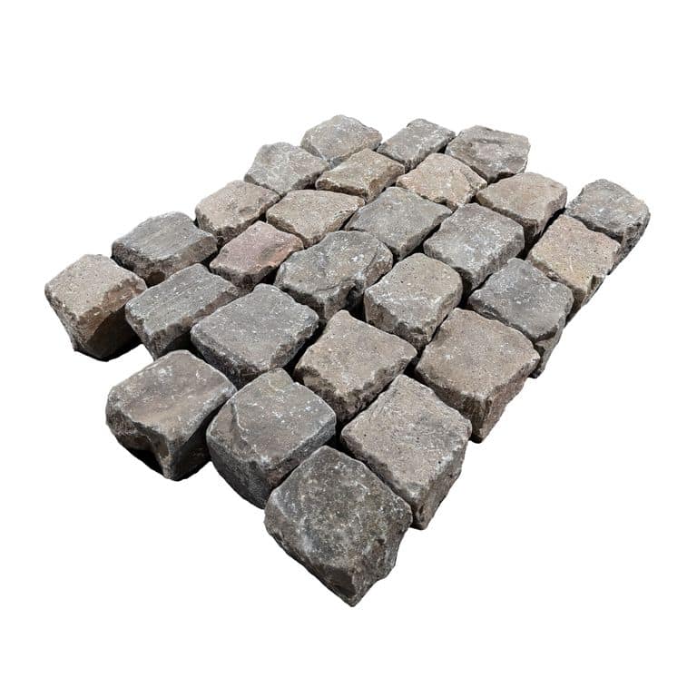 Feature image for lighter cobble. The surface finish shown is . The dominant color shown is gray. The color mix creates a warm feeling.