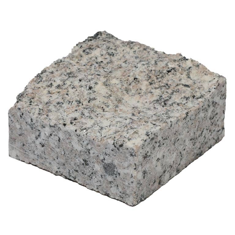 Feature image for Rubrum Granite - Splitface Cobblestone. The surface finish shown is split-face. The dominant color shown is gray.