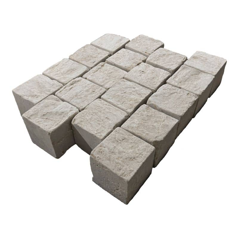 Bavarian Beige Limestone - Splitface &amp; Tumbled Cobblestone