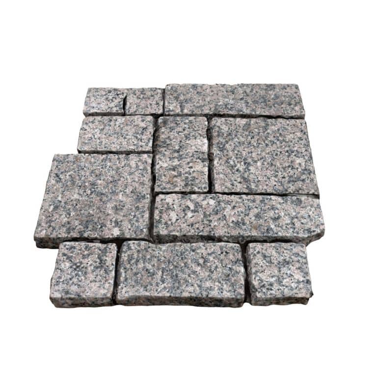 Pink Porrino Granite - Flamed Cobblestones