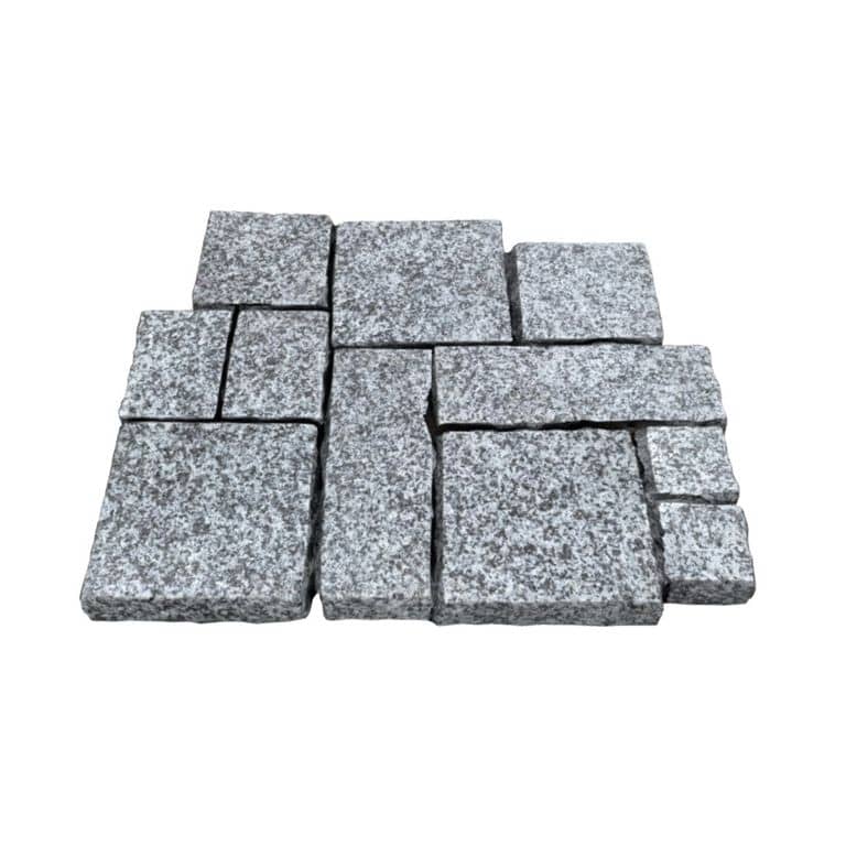 Serra Gray Granite - Flamed Cobblestones