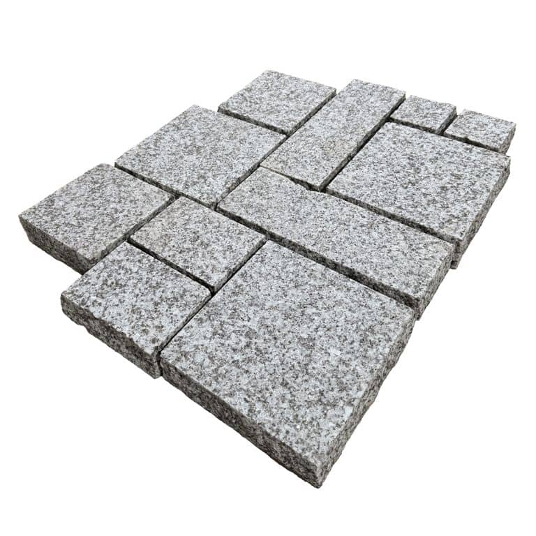 Serra Gray Granite - Flamed Cobblestones