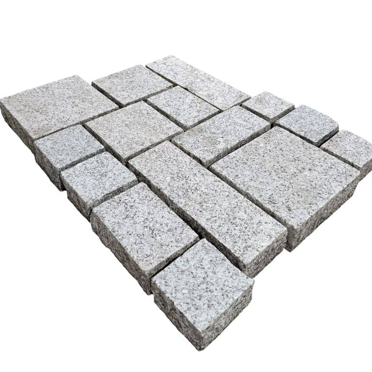 Serra Gray Granite - Sandblasted Cobblestones