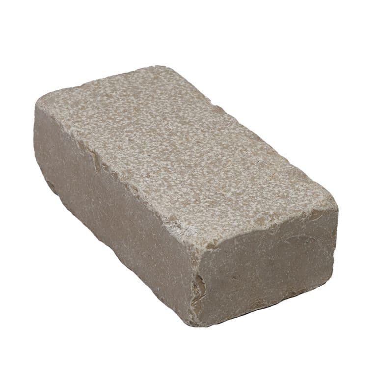 Color/Finish variation image for Amaza Estrema Limestone Cobblestone - Rectangle - Bush Hammered &amp; Tumbled. The surface finish shown is . The dominant color shown is tan. The color mix creates a warm feeling.