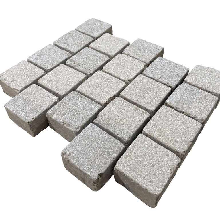  Amaza Estrema Limestone Cobblestone - Square - Bush Hammered &amp; Tumbled