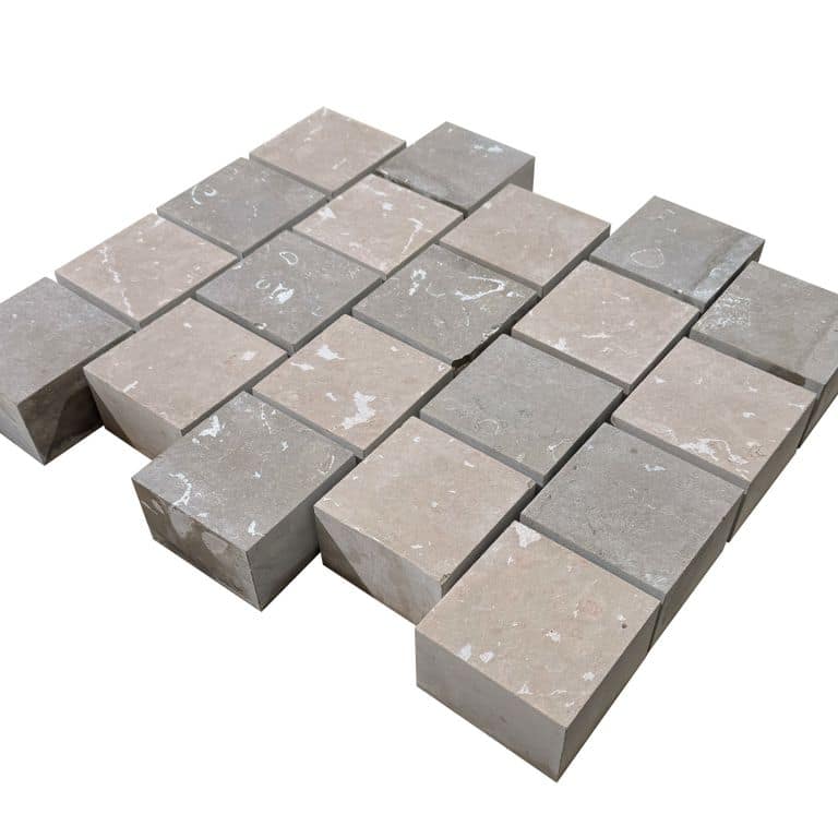  Amaza Estrema Limestone Cobblestone - Square - Flamed