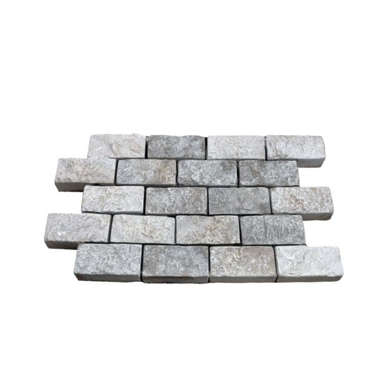 Amaza Estrema Limestone Cobblestone - Rectangle - Splitface &amp; Tumbled