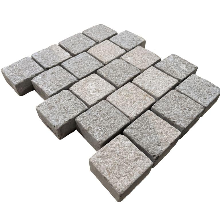  Amaza Estrema Limestone Cobblestone - Square - Medium Clawed &amp; Tumbled