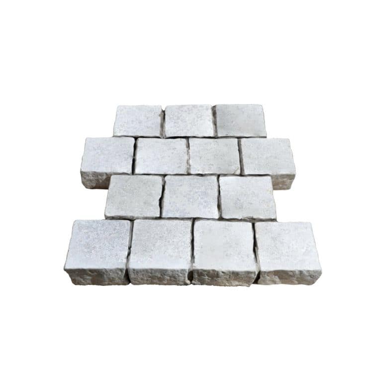 Mountain Hard Beige Limestone - Sandblasted &amp; Tumbled Cobblestone