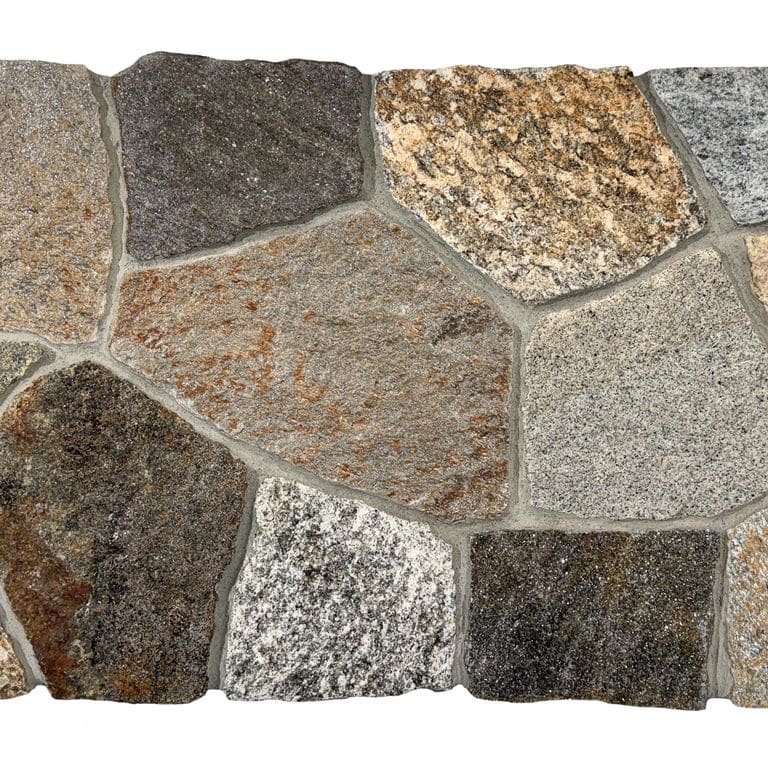 Application image for Boston Blend Granite Veneer - Mosaic. The surface finish shown is . Dominant colors shown are brown, gray and tan. The color mix creates a warm feeling.