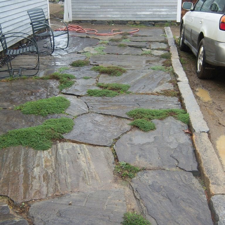The image shows this product being used for Granite- Mystic Mountain- Natural - Oversized Pavers.