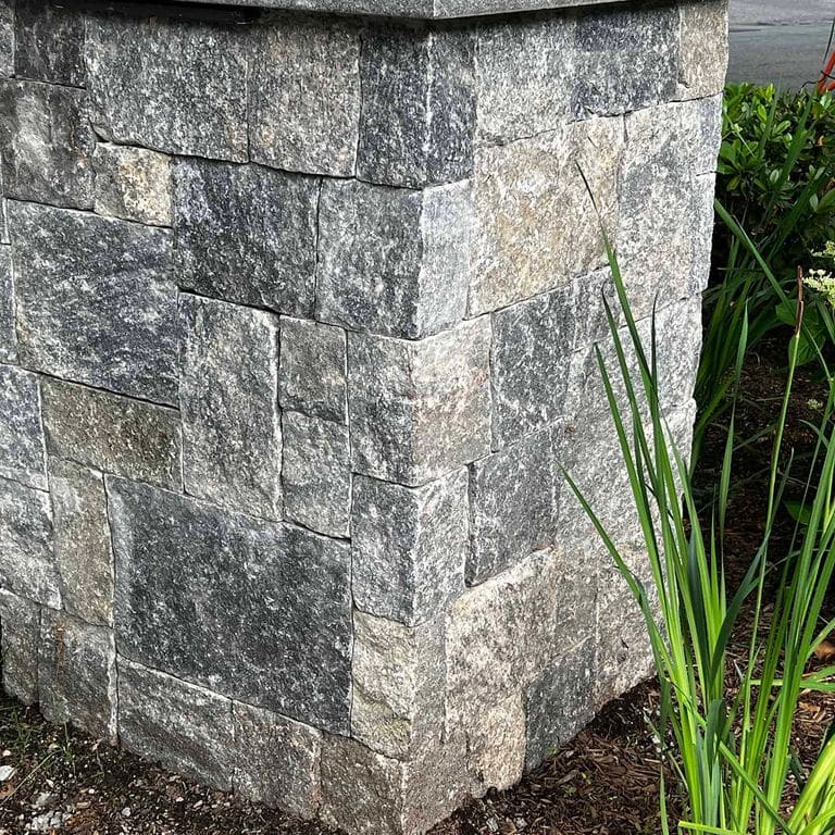 Application image for Vineyard Granite Veneer - Square and Rectangle. The image shows this product being used in a thin veneer application. The dominant color shown is gray.