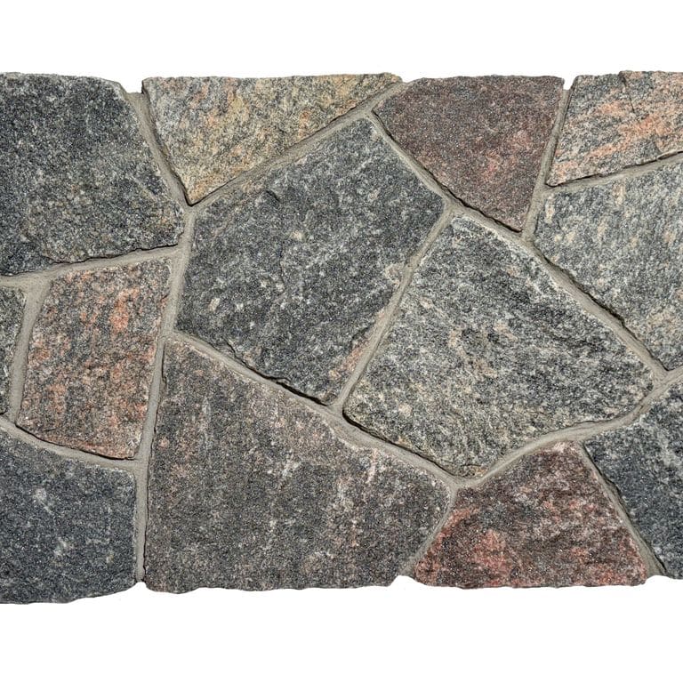 Application image for Vineyard Granite Veneer - Mosaic. The surface finish shown is . Dominant colors shown are brown and gray. The color mix creates a warm feeling.