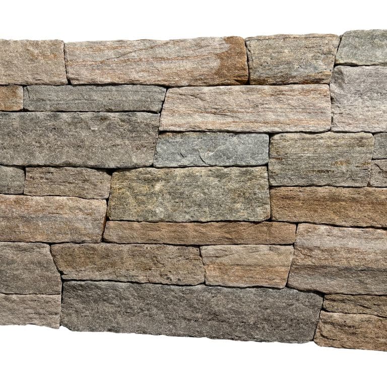 Application image for New England Tan Granite Veneer - Ledge. The surface finish shown is split-face. Dominant colors shown are brown and tan. The color mix creates a warm feeling.