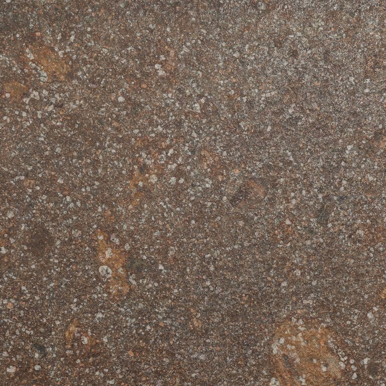 Color/Finish variation image for Imperial Brown Porphyry - Pavers. The surface finish shown is brushed. The dominant color shown is brown. The color mix creates a warm feeling.