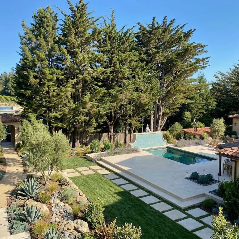 Application image for Moon Beige Limestone - Pool Deck. The image shows this product being used for pool coping, patio pavers and pool deck pavers. The surface finish shown is flamed. Dominant colors shown are beige and cream. The color mix creates a warm feeling.
