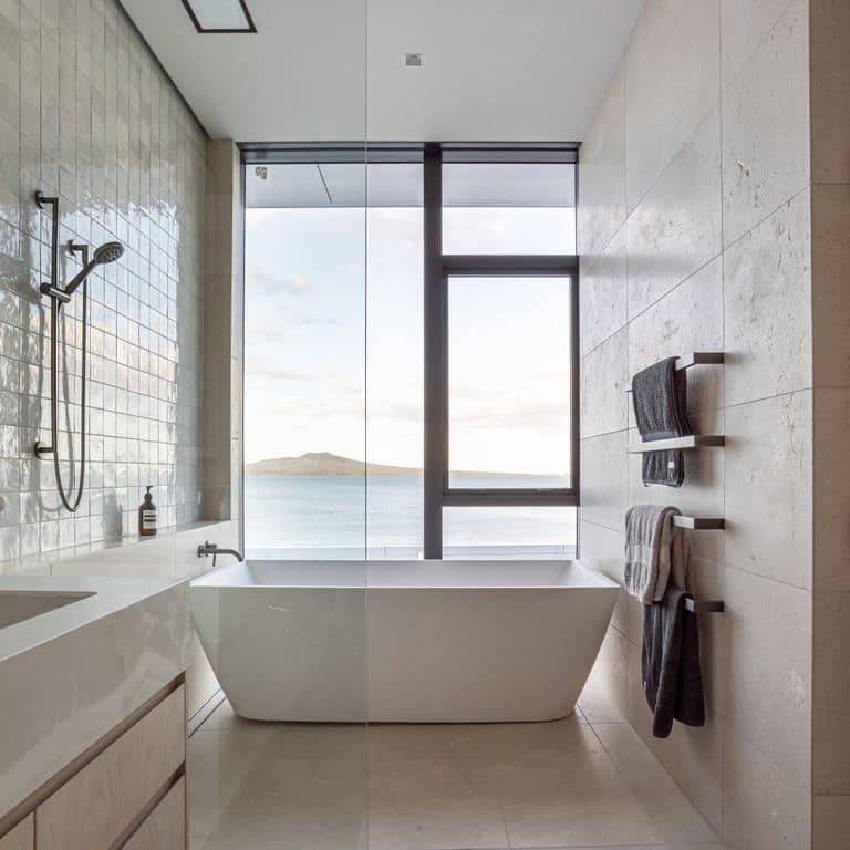 Application image for Moon Beige Limestone - Interior Floor. The image shows this product being used in an interior floor application. The surface finish shown is . Dominant colors shown are beige and tan. The color mix creates a warm feeling.