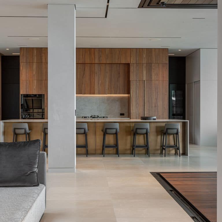 Application image for Moon Beige Limestone - Interior Floor. The image shows this product being used in an interior floor application. The surface finish shown is . The dominant color shown is beige. The color mix creates a warm feeling.