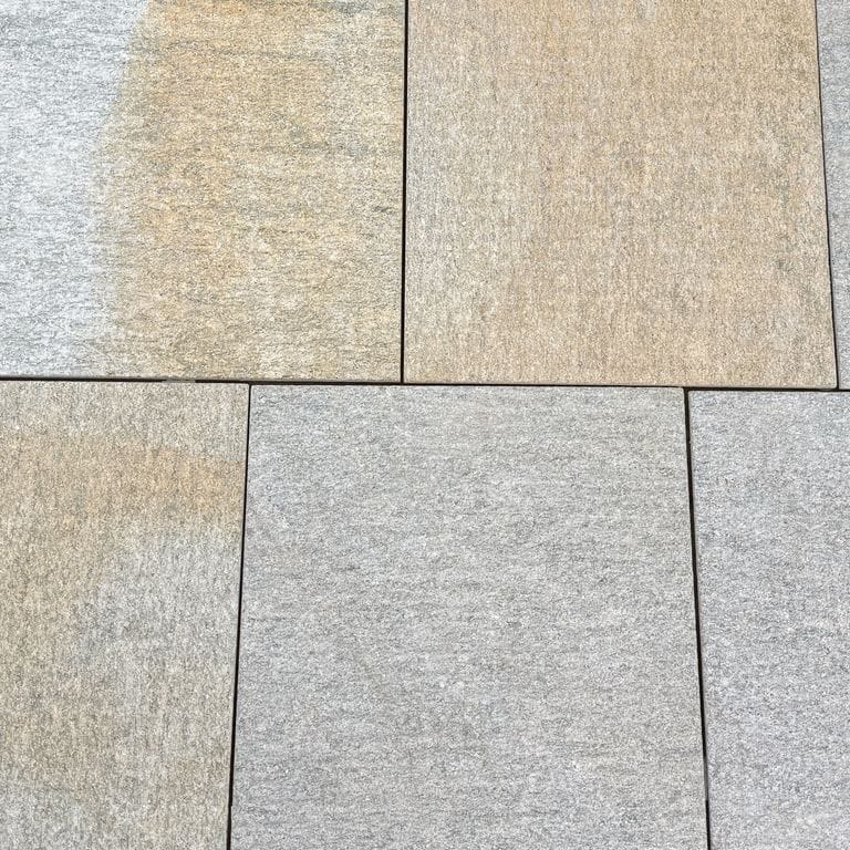 Color/Finish variation image for Pietra Italia Full Color Gneiss - Pavers. The surface finish shown is . Dominant colors shown are beige and gray. The color mix creates a warm feeling.