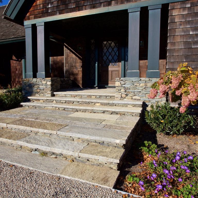 Reclaimed Granite Treads - Weathered Riser and Tread