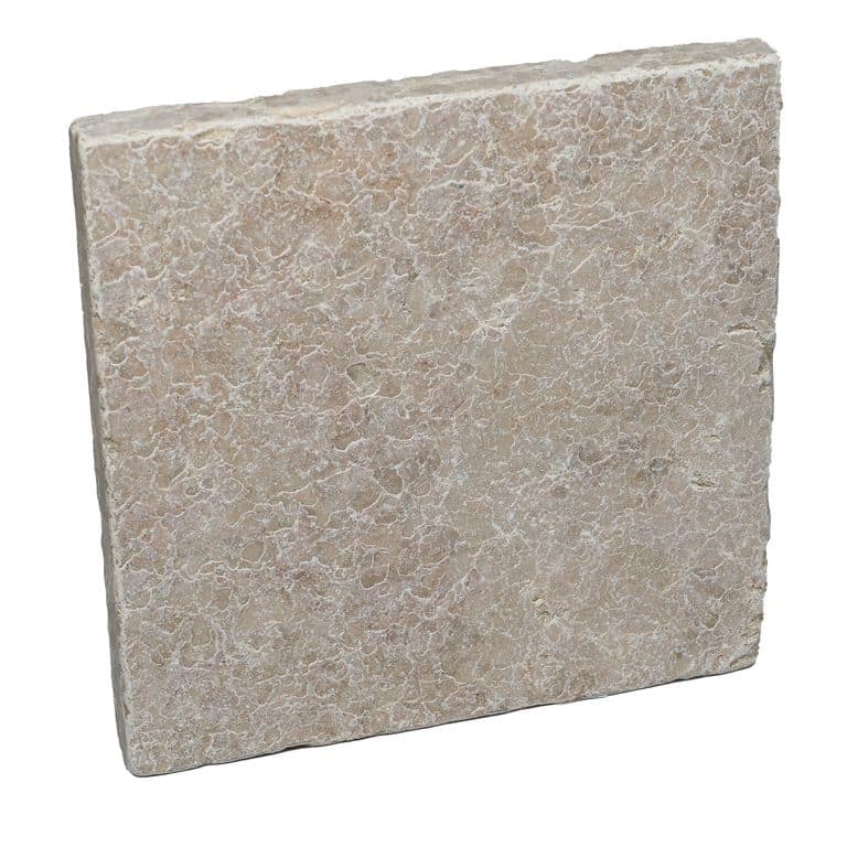 Color/Finish variation image for Mountain Hard Beige Limestone - Dimensional Cut Pavers. The surface finish shown is . The dominant color shown is beige; with pink, white, tan and cream secondaries. The color mix creates a warm feeling. Solid and blotched color patterns.