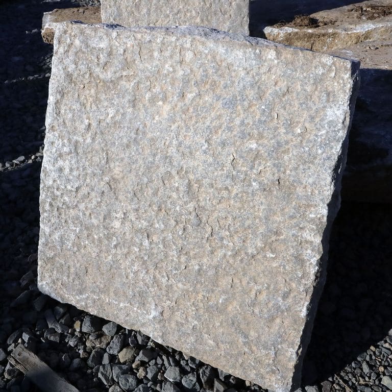 Application image for Granite - Reclaimed Pavers - Squares. The surface finish shown is . The dominant color shown is gray. Regular and speckled color patterns.