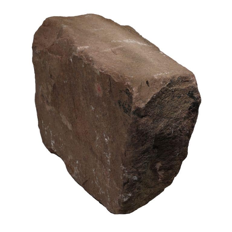 Oblique image for Medina Reclaimed Midwest Sandstone - Cobblestones. The surface finish shown is . Dominant colors shown are brown and orange/rust. The color mix creates a warm feeling.