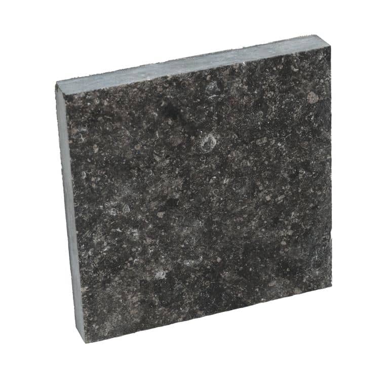 Color/Finish variation image for Belgian Bluestone - Pavers. The surface finish shown is flamed. Dominant colors shown are black and gray. The color mix creates a cool feeling.