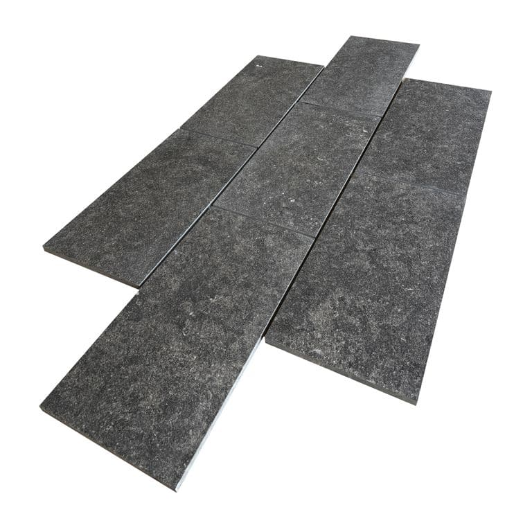 Color/Finish variation image for Belgian Bluestone - Pavers. The surface finish shown is . The dominant color shown is gray. The color mix creates a cool feeling.