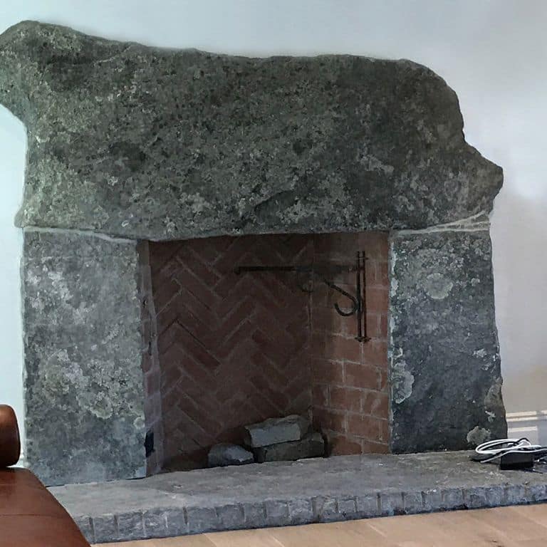 Reclaimed Granite Fire Feature - Hearth, Mantel, Surround