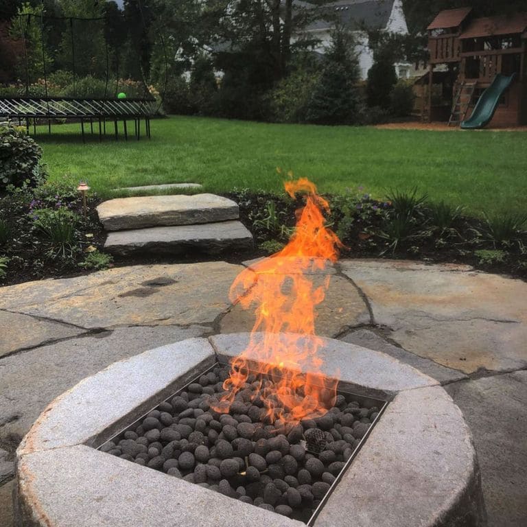 Reclaimed Granite D-Radius Curbstone - Fire Pit