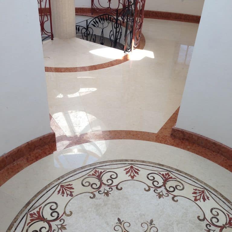 The image shows this product being used in an interior floor application.
