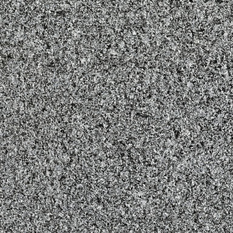 Close-up image for Granite- Republic Black - Treads. The surface finish shown is sand blasted. Dominant colors shown are black and gray; with a white secondary. The color mix creates a cool feeling. Speckled color pattern.