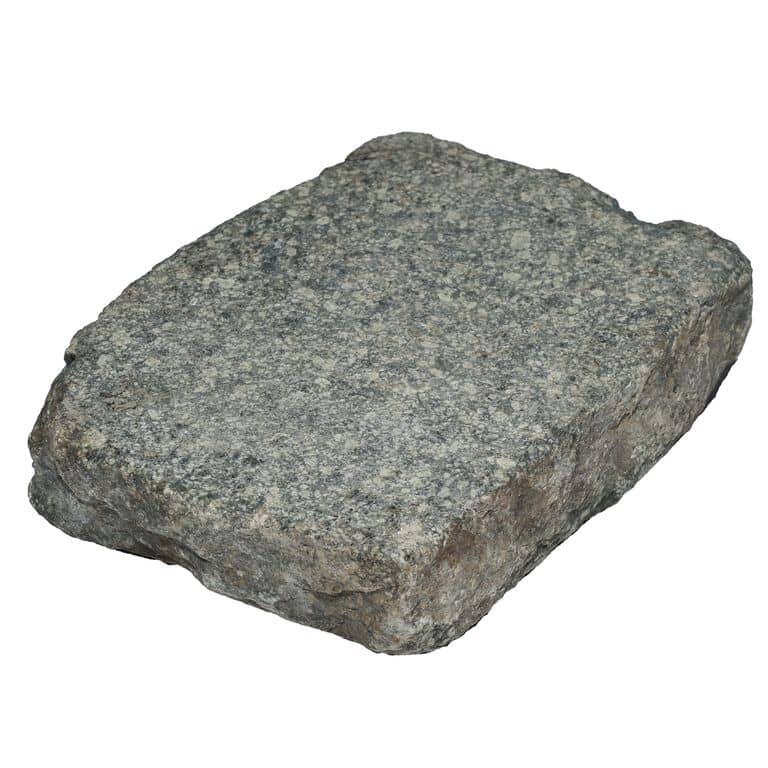 Application image for Reclaimed European Porphyry Cobblestones - Rectangle - Flat Surface Interior Flooring. The surface finish shown is flamed. The dominant color shown is gray.