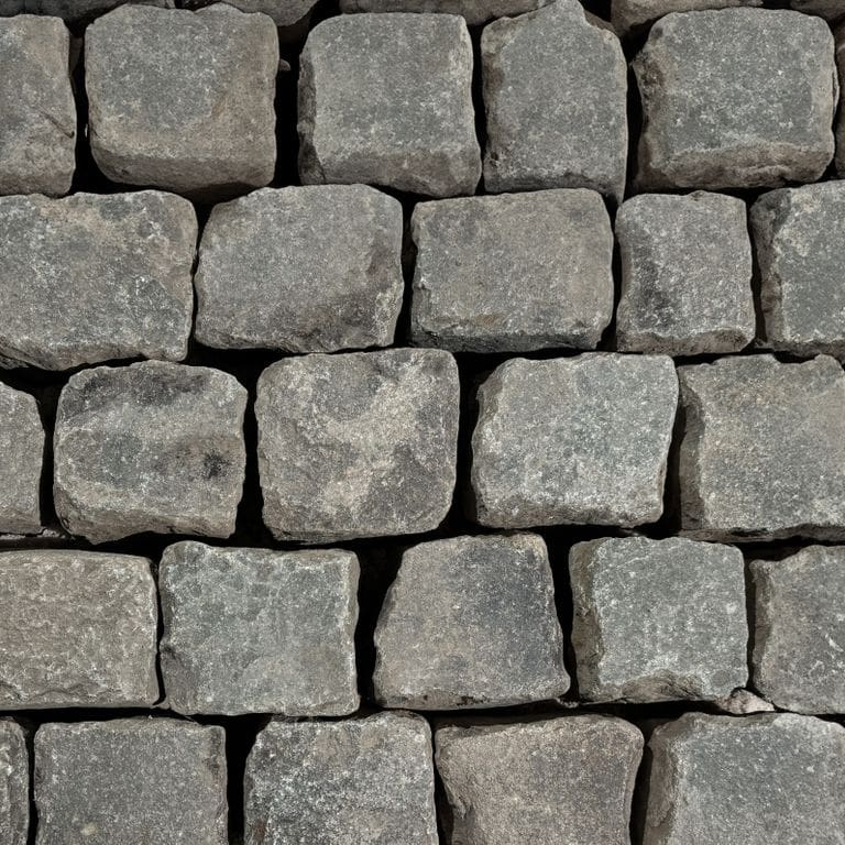 Color/Finish variation image for Reclaimed European Porphyry Cobblestones - Worn Cubes. The surface finish shown is . The dominant color shown is gray.