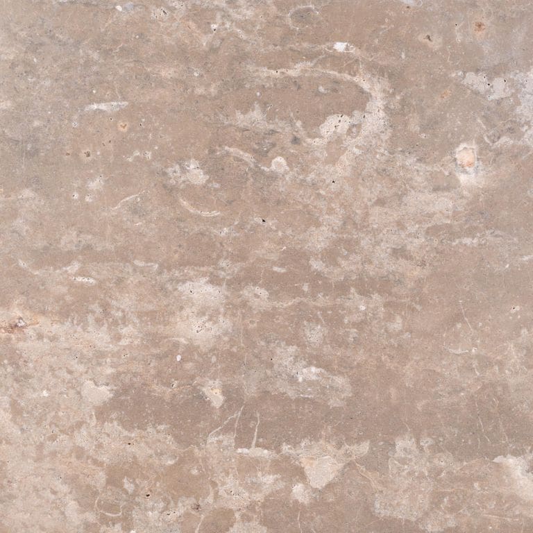 Color/Finish variation image for Bavarian Dolomite - Gray - Benches &amp; Seating. The surface finish shown is brushed. Dominant colors shown are beige and tan; with brown, gray, orange/rust and pink secondaries. Exhibits "movement" and the color mix creates a warm feeling. Swirled color pattern.