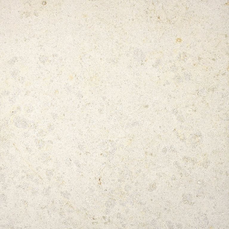 Color/Finish variation image for Bavarian Limestone Gala - Beige - Pool Coping. The surface finish shown is sand blasted. Dominant colors shown are beige and cream; with gray, white and tan secondaries. The color mix creates a warm feeling. Cloudy color pattern.