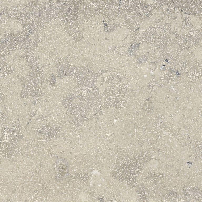 Color/Finish variation image for Bavarian Gray Limestone - Pool Coping. The surface finish shown is . Dominant colors shown are beige and cream; with gray, white and tan secondaries. Fine speckled, blotched and random color patterns. Contains mineral inclusions.