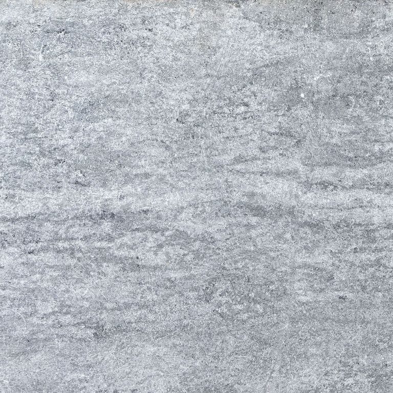 Swatch image for Mariana Soapstone™ Firebrick. The surface finish shown is honed. Dominant colors shown are blue and gray; with a white secondary. The color mix creates a cool feeling. Linear color pattern.
