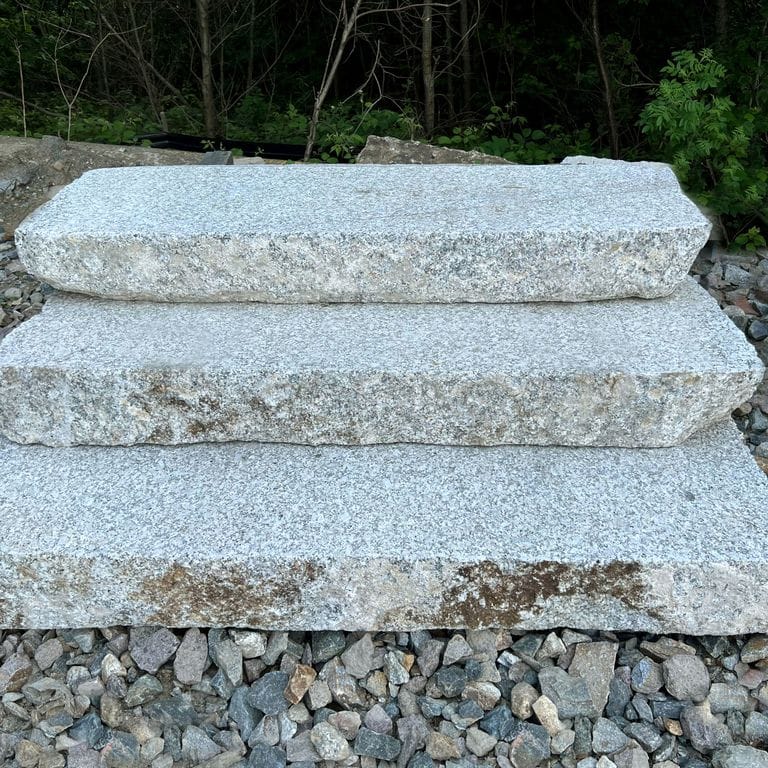 Reclaimed Granite Bridge Blocks - Flamed Top Live Edge Steps