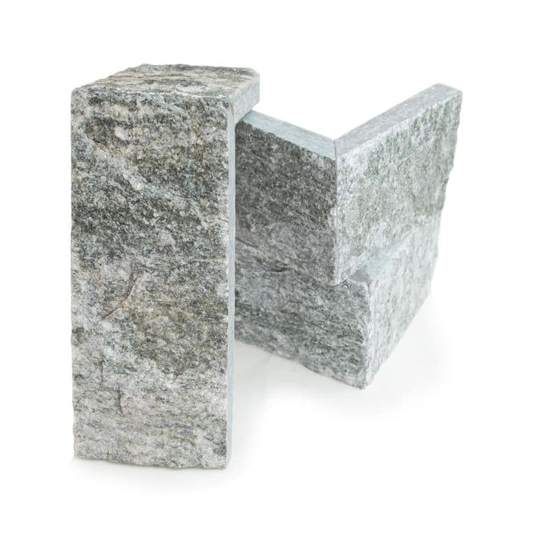 Oblique image for Pietra Italia Gray Gneiss - Veneer. The dominant color shown is gray. The color mix creates a cool feeling.