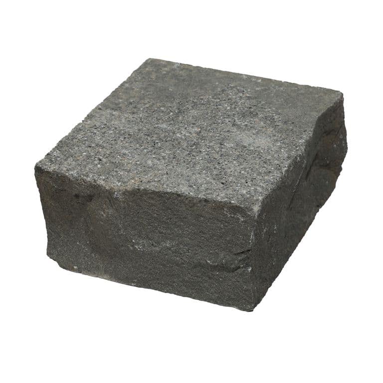Oblique image for Polar Gray Limestone - Cobblestones. The surface finish shown is flamed. The dominant color shown is gray. The color mix creates a cool feeling.